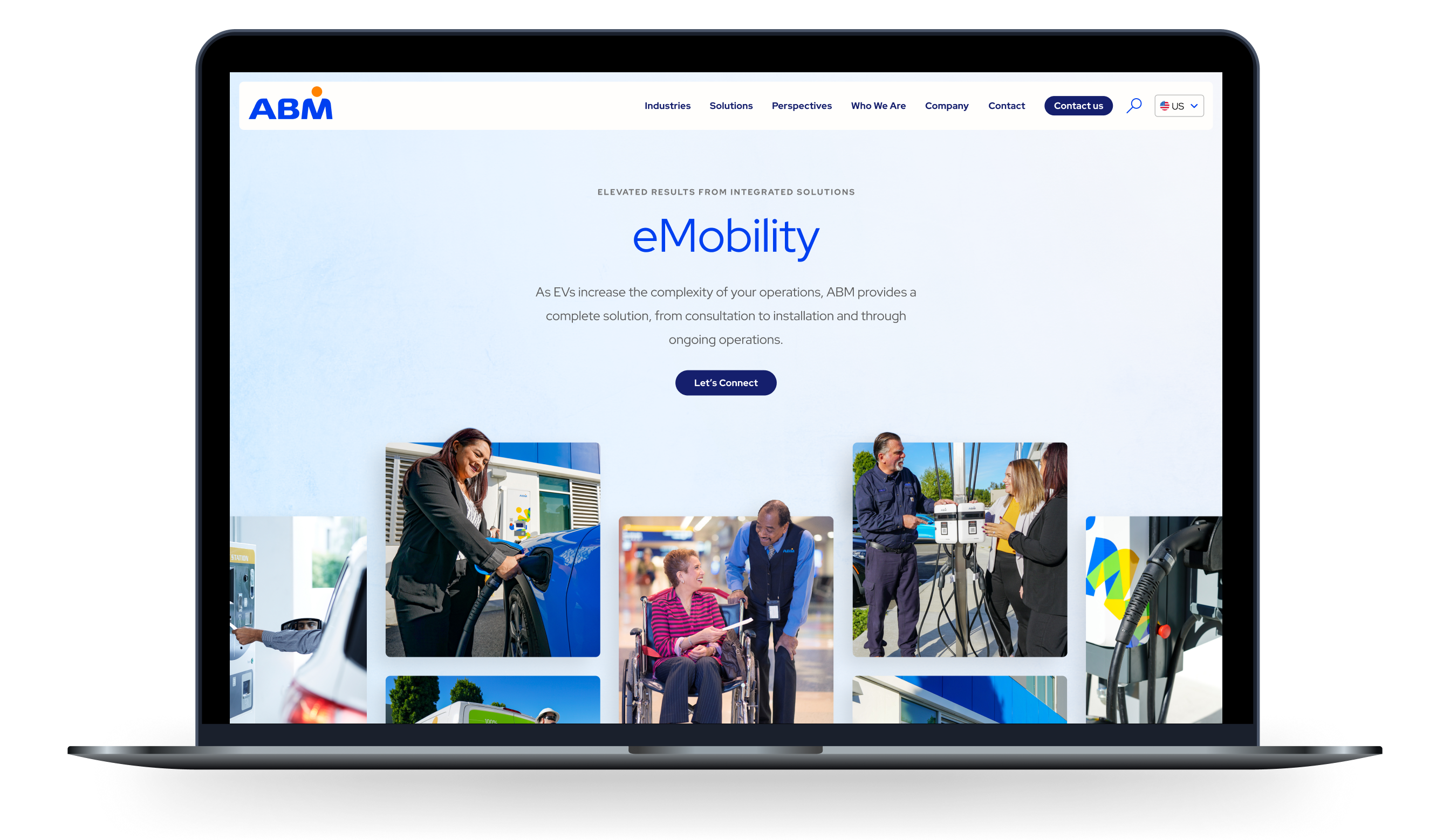 Solutions Template website header