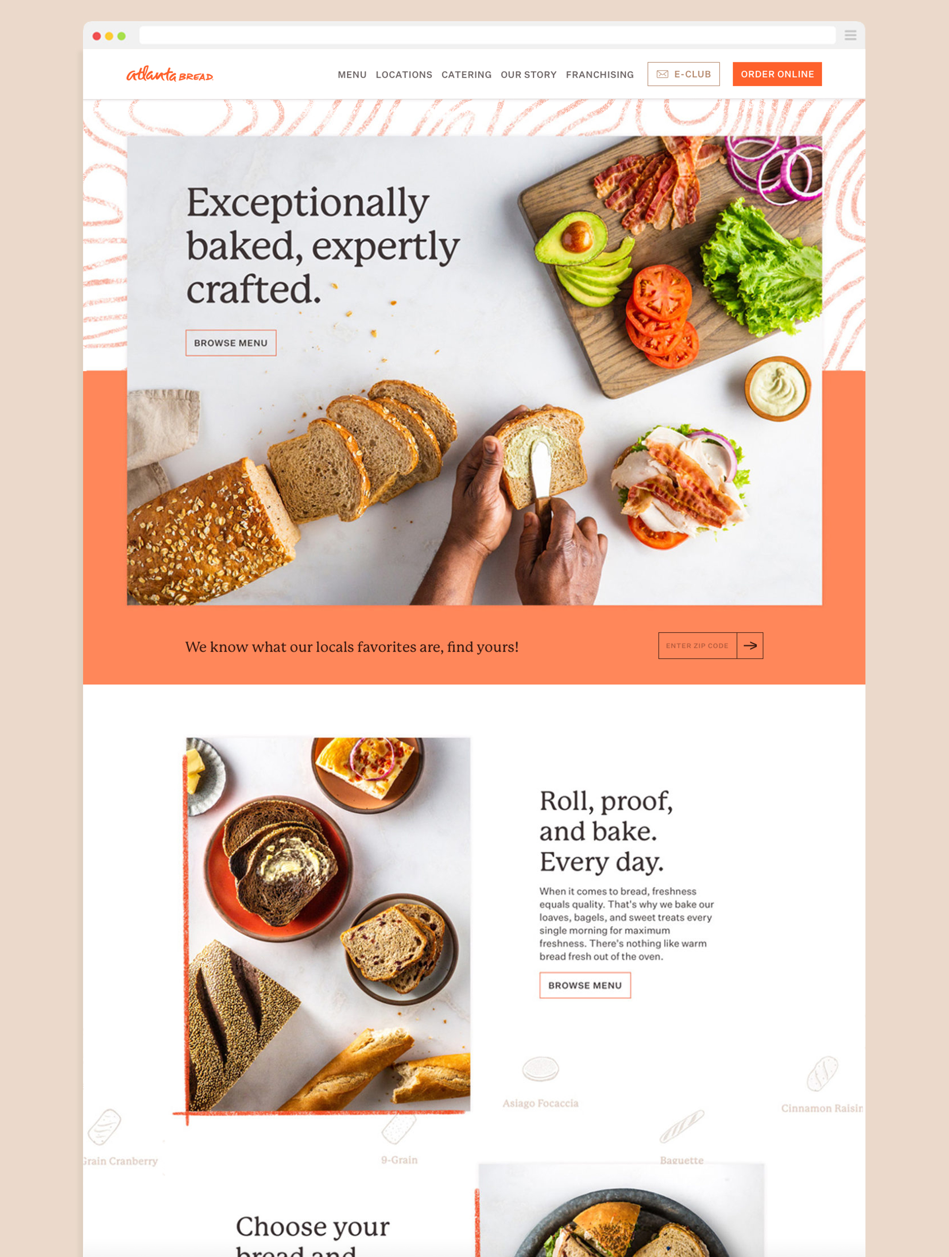 Atlanta Bread Website Homepage