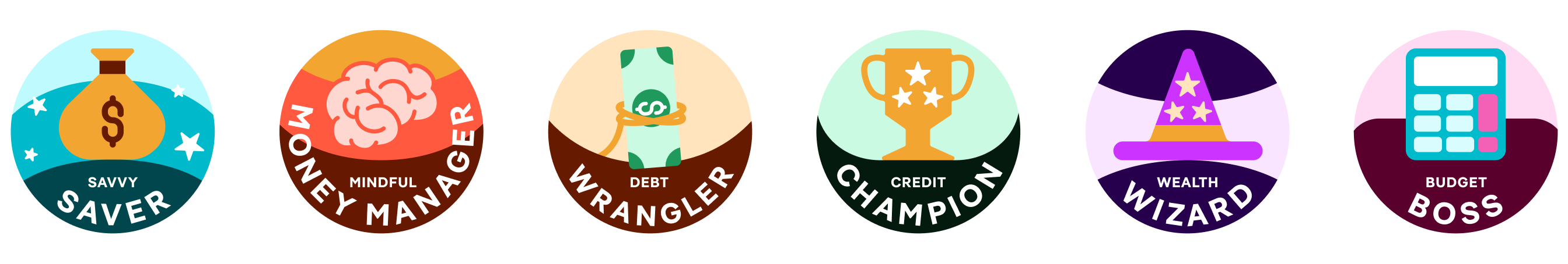 Gamification badges created by a junior designer