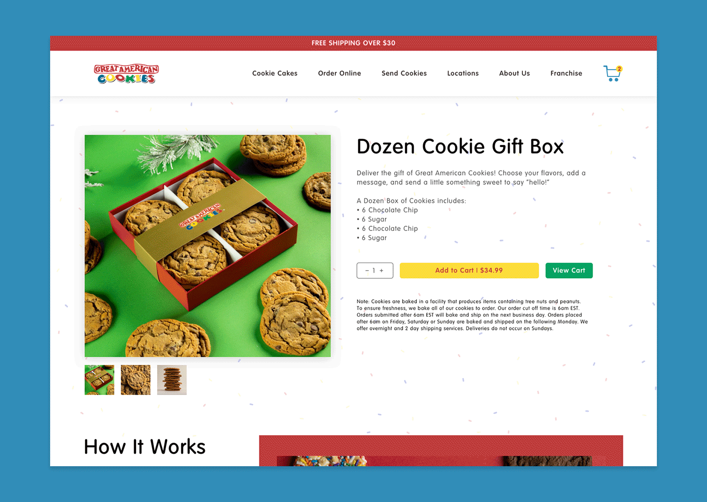 Great American Cookie Company Checkout Animation