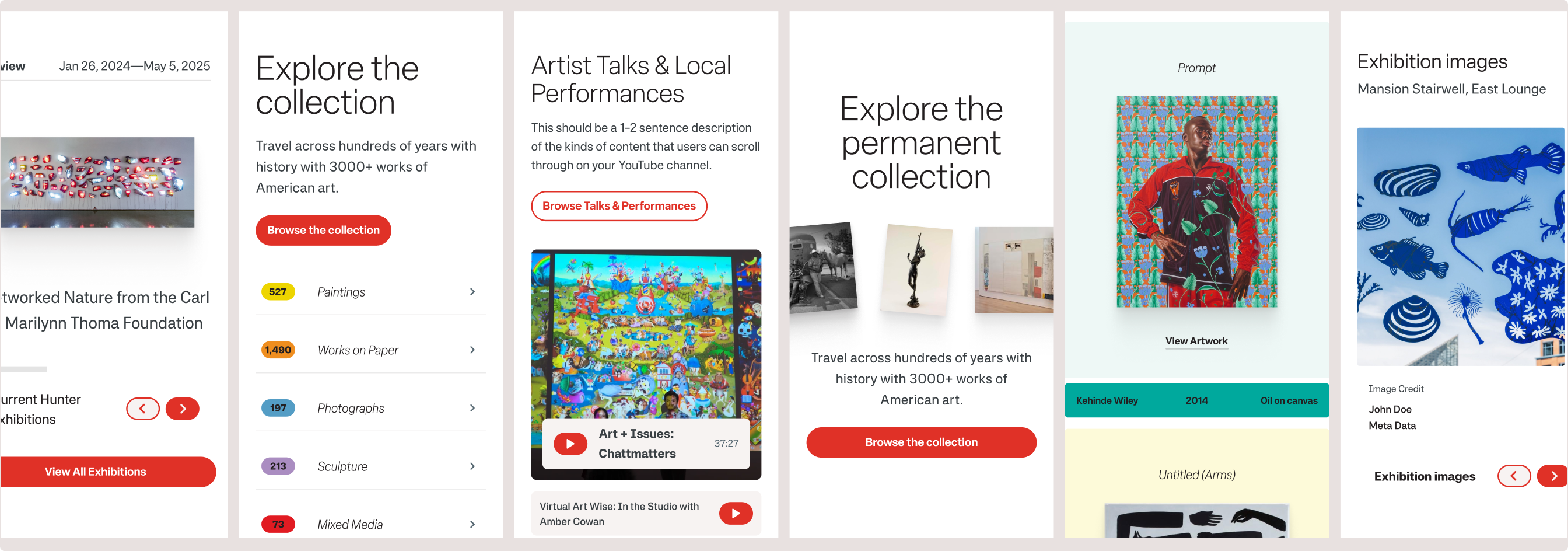 Various mobile views of the Hunter website