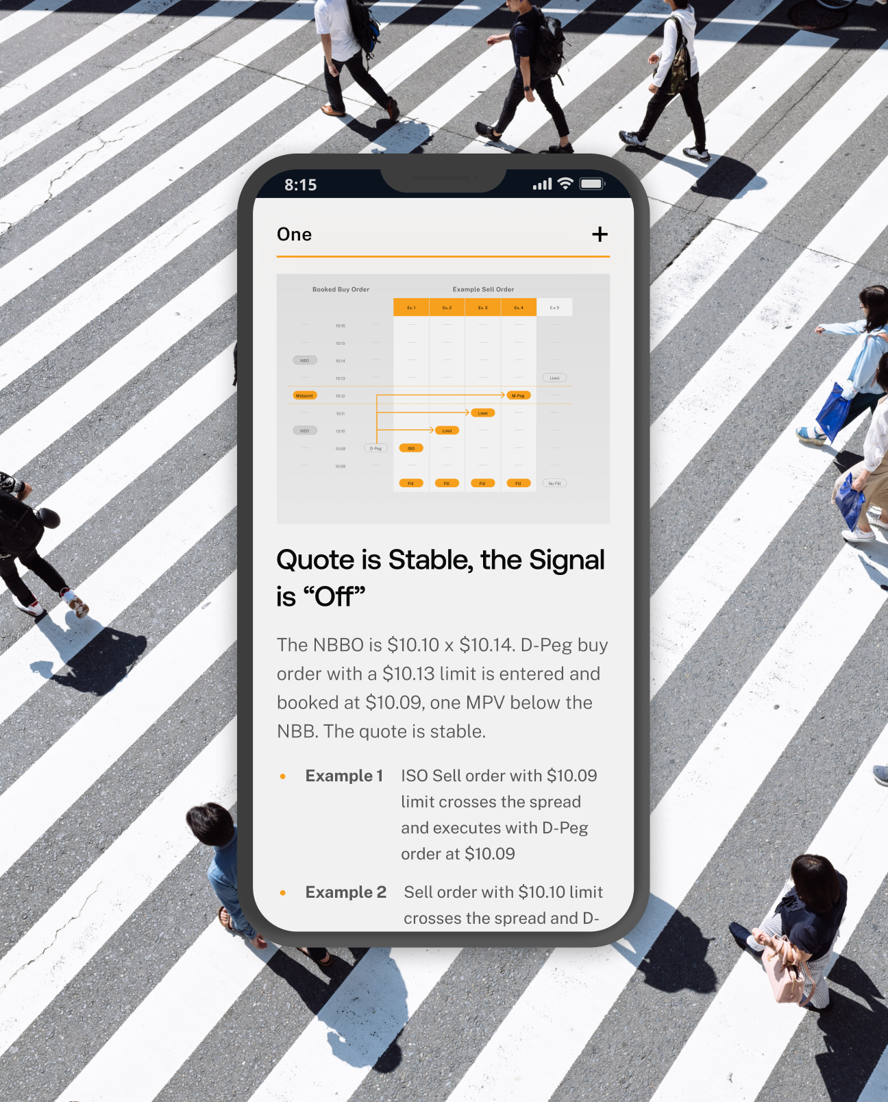 IEX Exchange diagram example on mobile screen